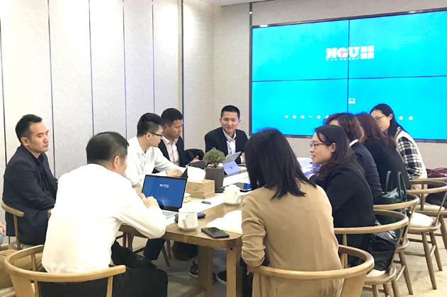 3月27日上午中顺洁柔拜访锐博集团，共同探讨员工的线上管理的好处